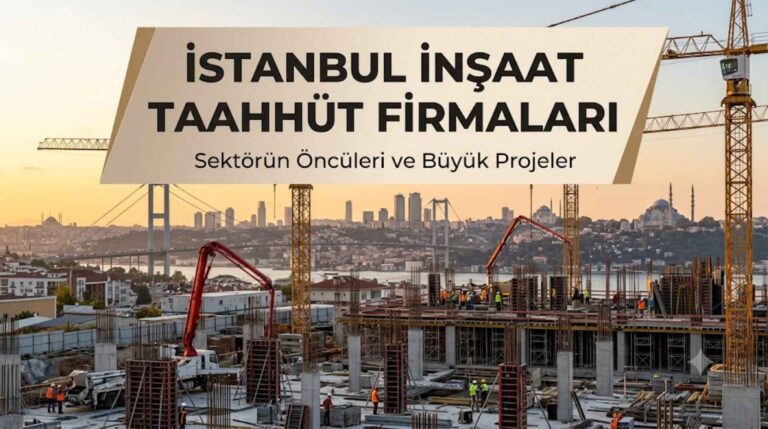 İstanbul inşaat taahhüt firmaları tarafından yürütülen büyük ölçekli bir şantiye projesi ve arka planda İstanbul silüeti.