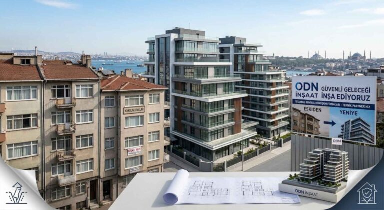 İstanbul kentsel dönüşüm firmaları arasında yer alan Odn İnşaat'ın modern, güvenli ve anahtar teslim bina yenileme projesi görseli